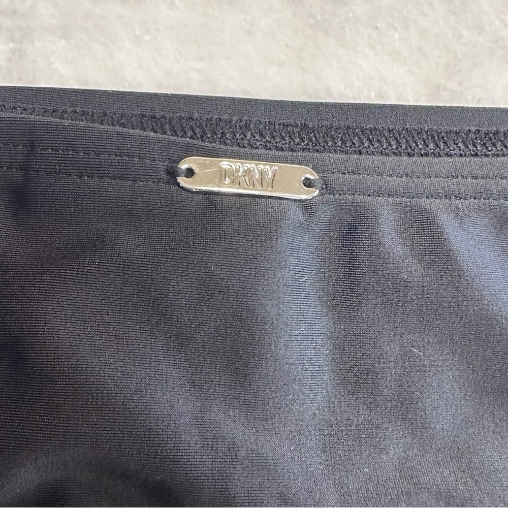 DKNY High-Waist Bikini Swim Bottoms Size XL Black Seamed New With Tags - Picture 4 of 9